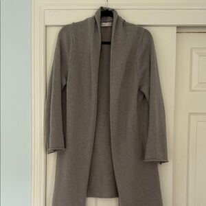 Gray Open Front Cardigan 100% Cashmere
